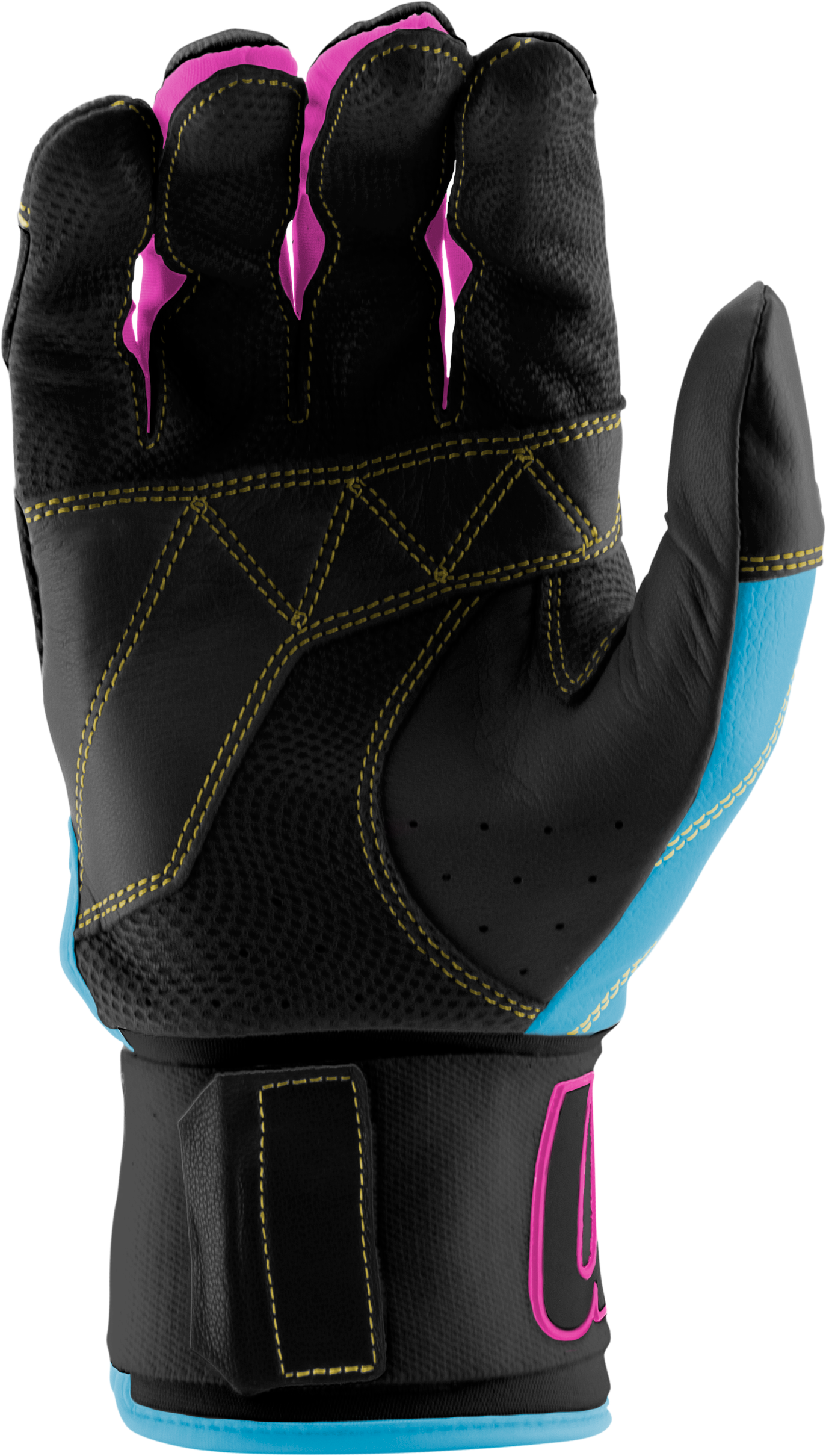 BLACKSMITH BATTING GLOVES V2 - Black/Columbia Blue - front