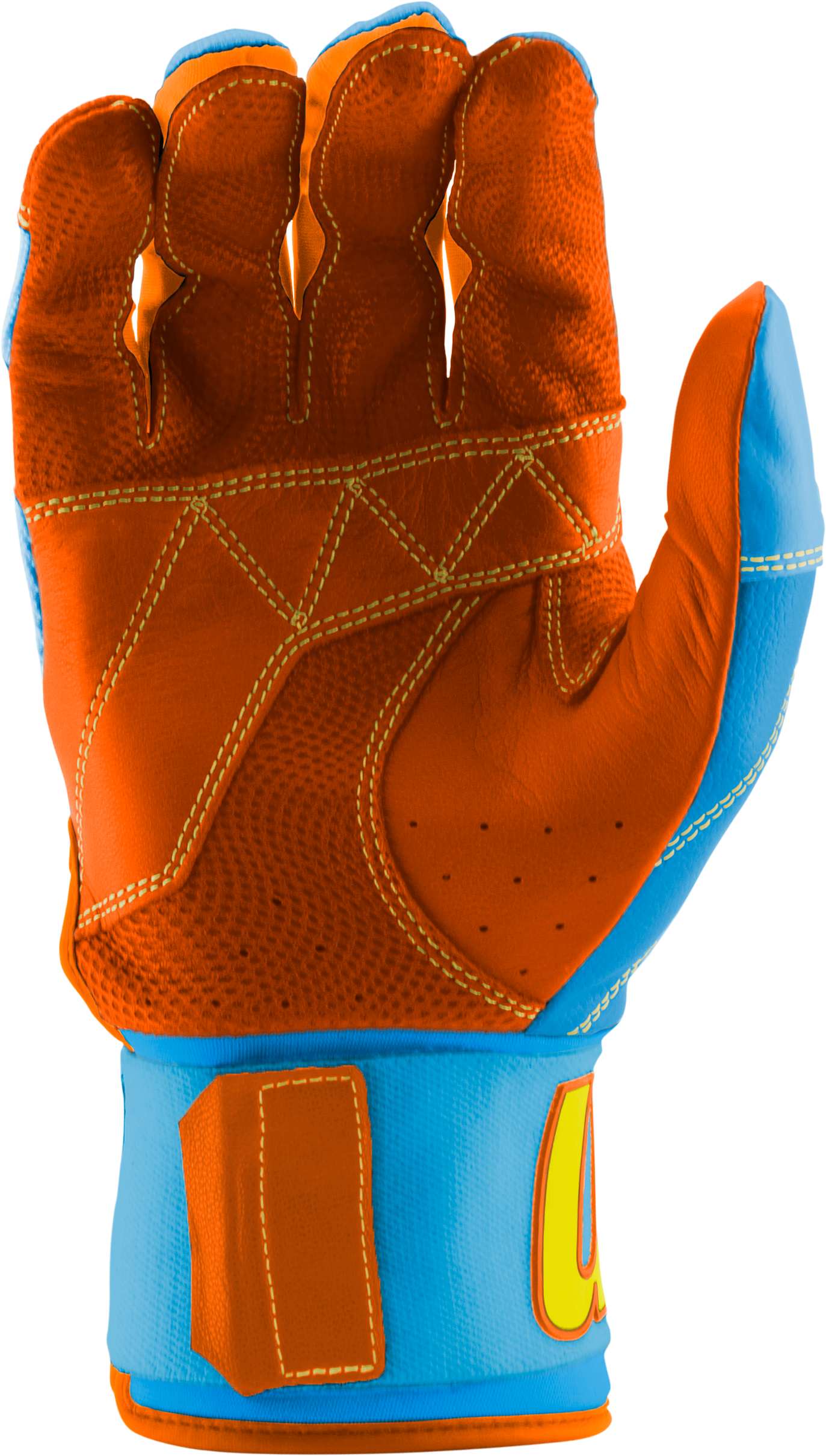 BLACKSMITH BATTING GLOVES V2 - Columbia Blue/Orange - front