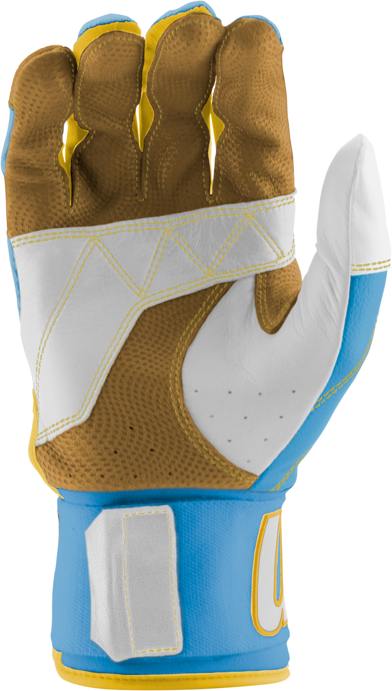 BLACKSMITH BATTING GLOVES V2 - Columbia Blue/Yellow - front