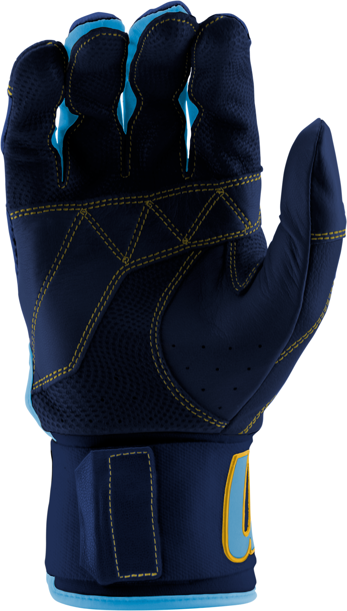BLACKSMITH BATTING GLOVES V2 - Navy Blue/Columbia Blue - front