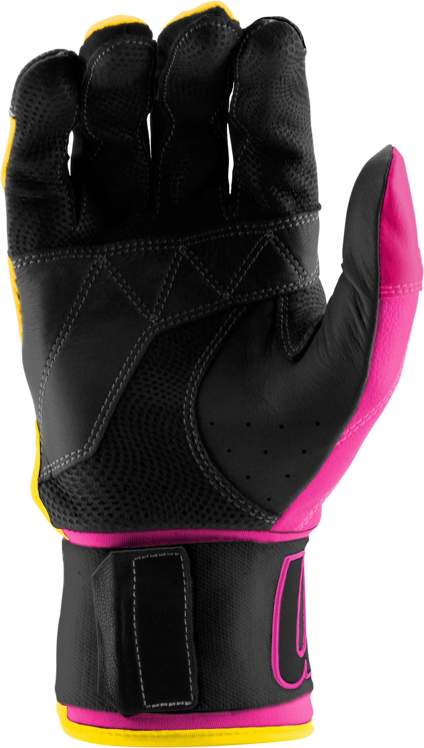 BLACKSMITH BATTING GLOVES V2 - Pink/Yellow - front
