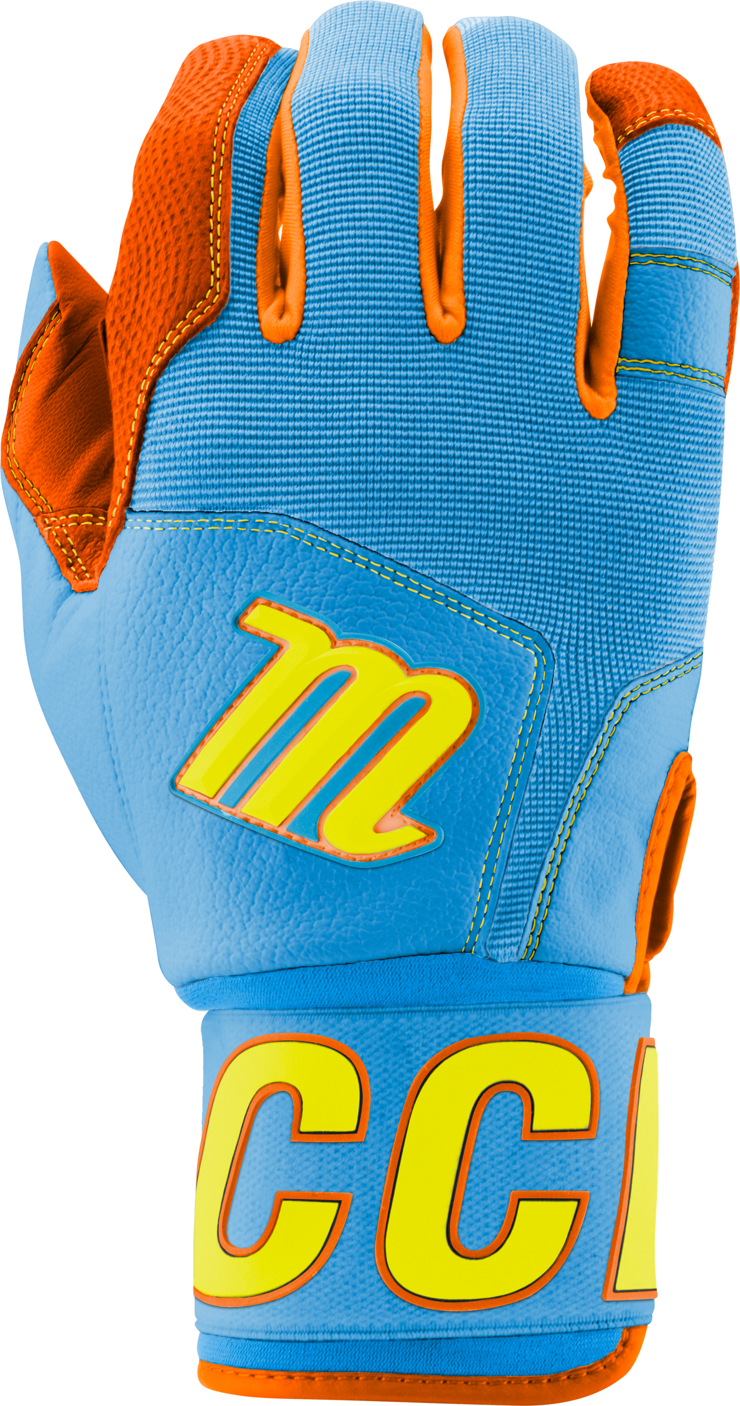BLACKSMITH BATTING GLOVES V2 - Columbia Blue/Orange - view07