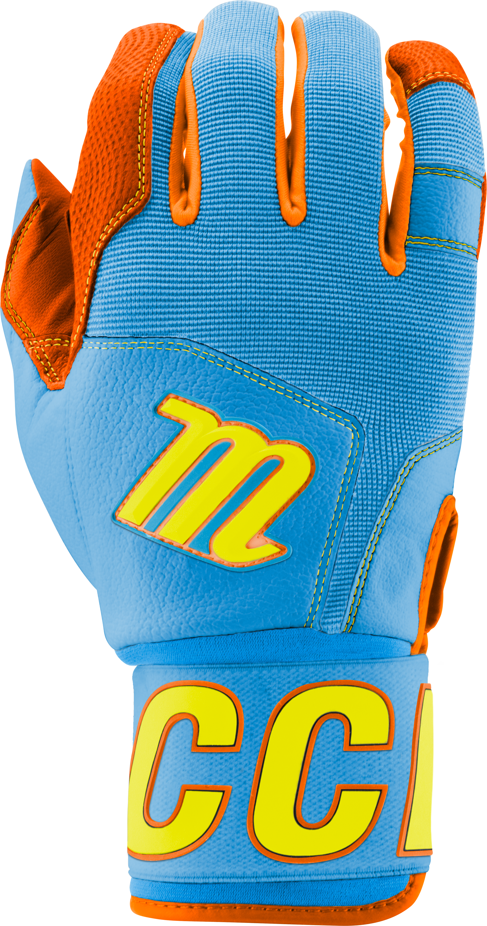 BLACKSMITH BATTING GLOVES V2 - Columbia Blue/Orange - view07