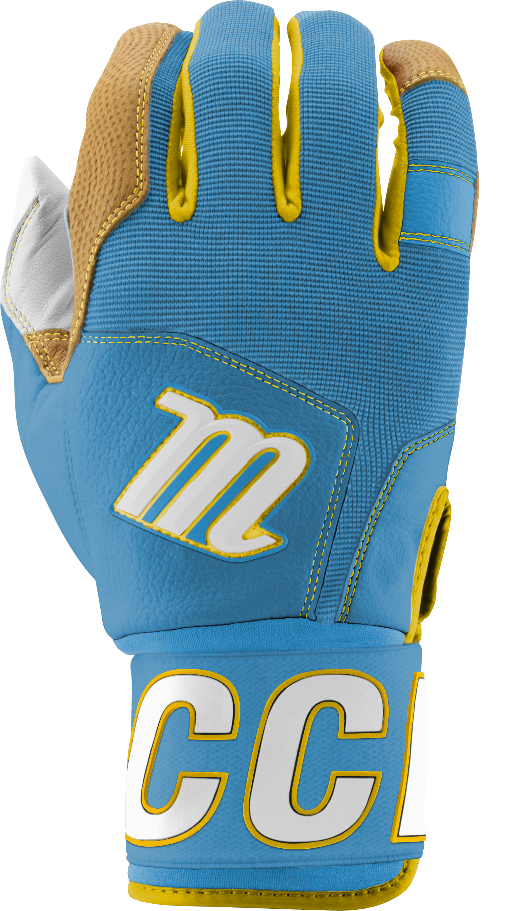 BLACKSMITH BATTING GLOVES V2 - Columbia Blue/Yellow - view09