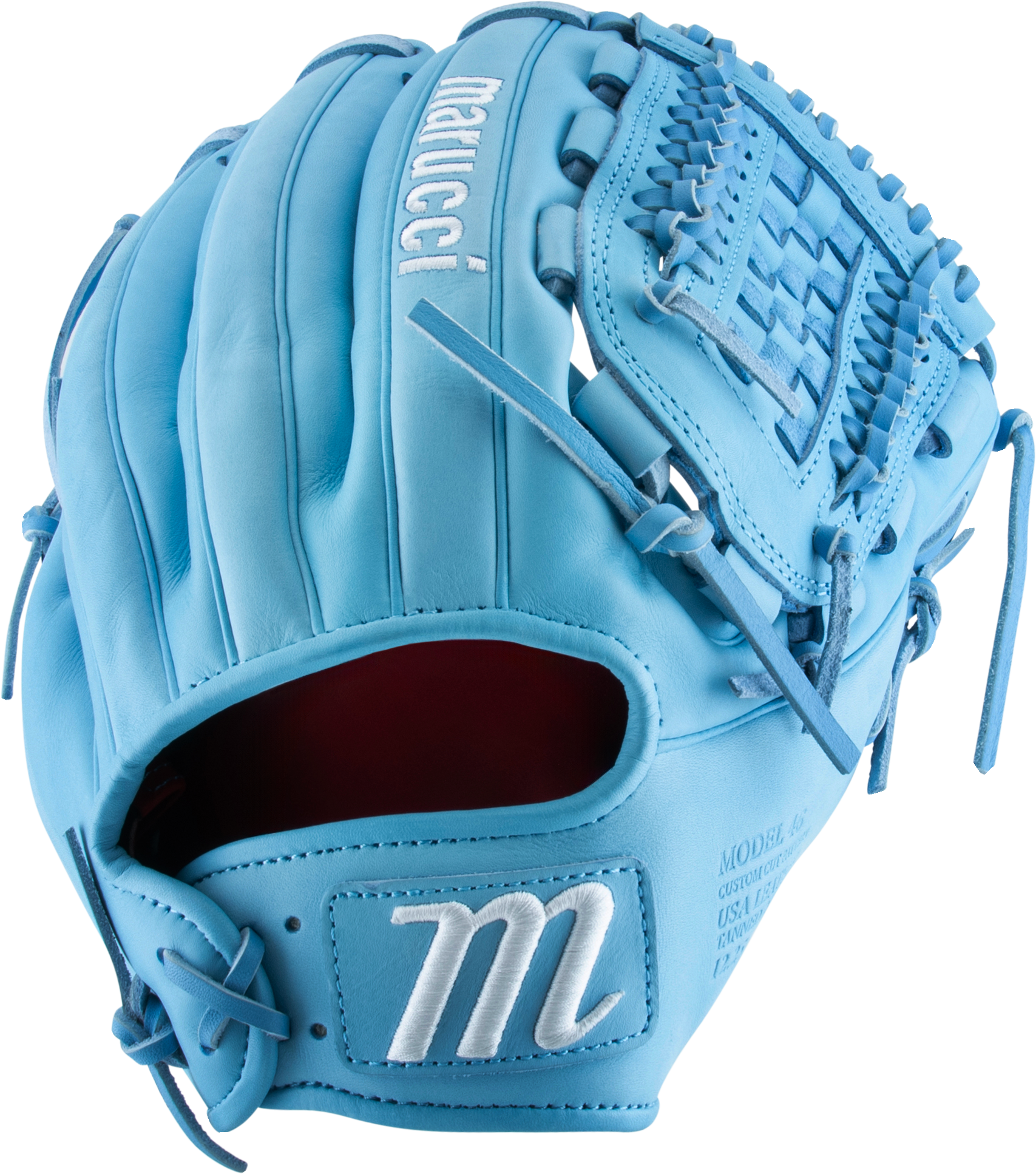 Capitol M Type KG34 12.25" Basket T-Web - Columbia Blue/Red - detail